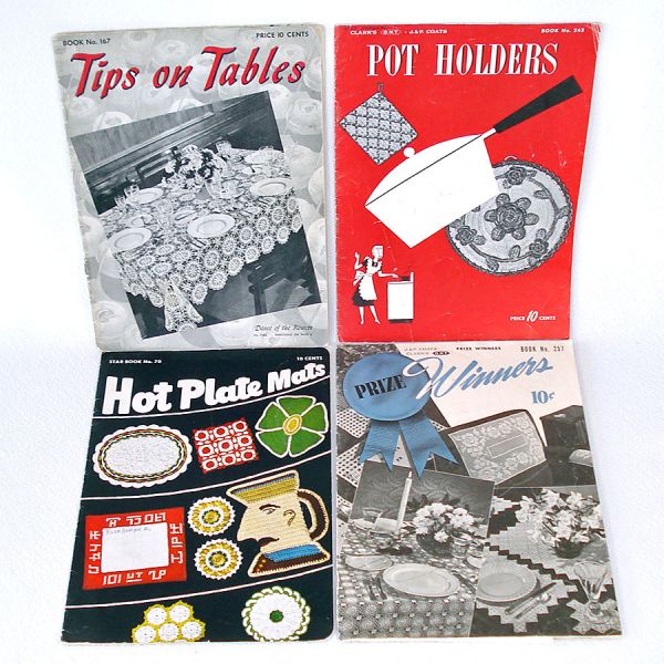 Lot 4 Vintage 1940s Crochet Pattern Booklets