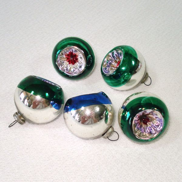 Miniature Japan Feather Tree Indent Glass Christmas Ornaments #2