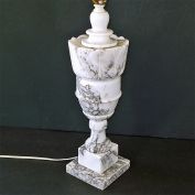 Neoclassical Carved Alabaster Table Lamp