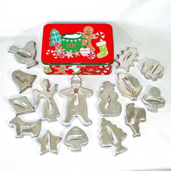 Aluminum Cookie Cutters in Christmas Gingerbread Boy Tin