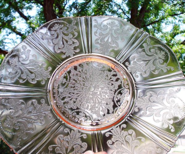 American Sweetheart Pink Depression Glass Salver Plate #2