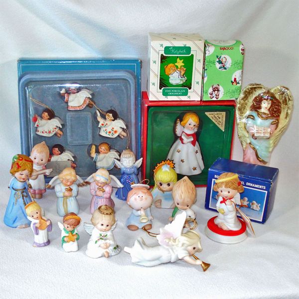 Collection 30 Plus Christmas Angel Figurines and Ornaments