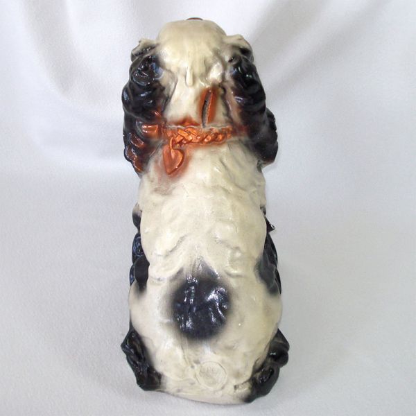Chalkware Black Cocker Spaniel Dog Large Bank Figure #4