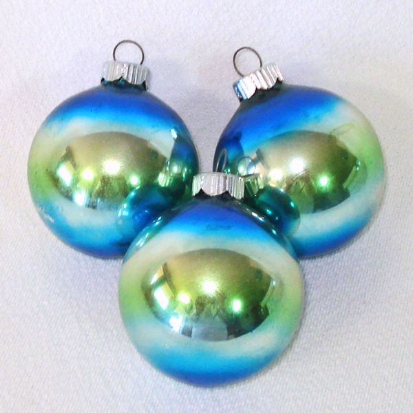 3 Boxes Shiny Brite Blue Ombre Christmas Ornaments #4