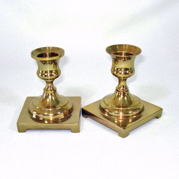 Brass 1970s Candlesticks and Vase Lot 7 Pieces #3