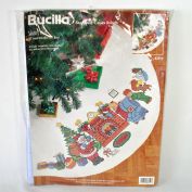 Bucilla Christmas Tree Skirt Kit Stamped Cross Stitch