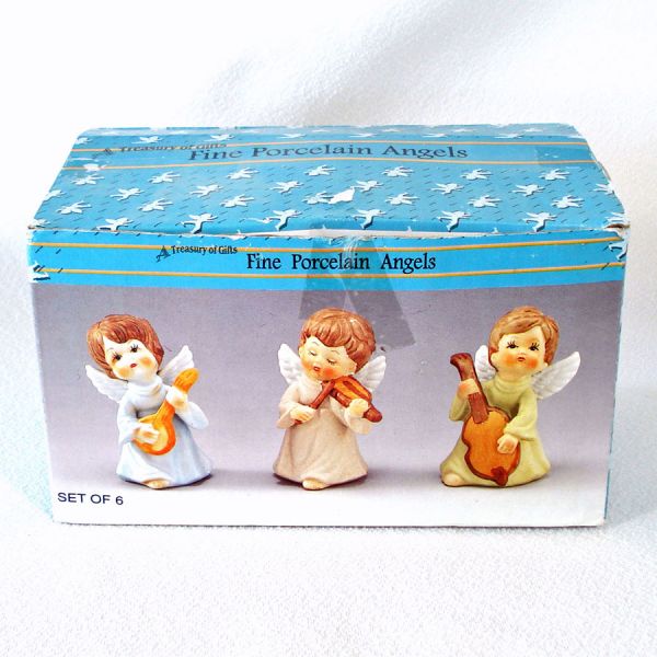 Boxed Set 6 Porcelain Musical Angel Figurines #2