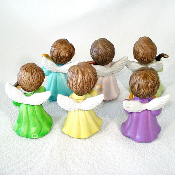 Boxed Set 6 Porcelain Musical Angel Figurines #4