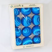 Box Pyramid Satin Sheen Large Blue Christmas Ornaments