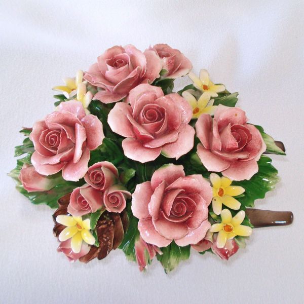 Capodimonte Italian Porcelain Flower Cart Figurine #4