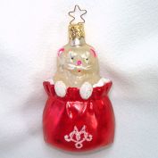 Inge Cat in Bag Glass Christmas Ornament