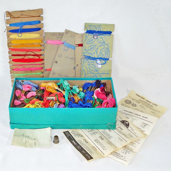 100 Skeins Mid Century J & P Coats Embroidery Floss