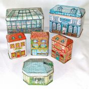 Lot 6 Vintage Tea Tins Cottages, Shops