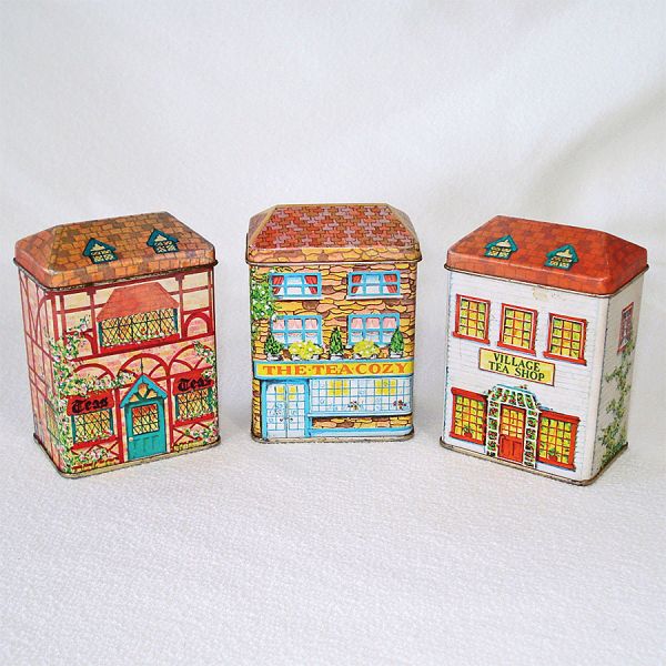 Lot 6 Vintage Tea Tins Cottages, Shops #2