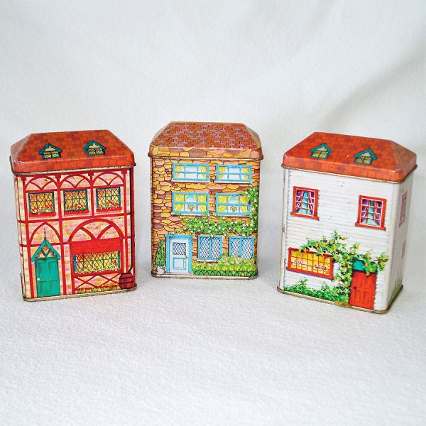 Lot 6 Vintage Tea Tins Cottages, Shops #3