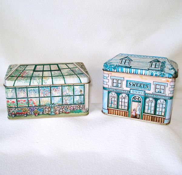 Lot 6 Vintage Tea Tins Cottages, Shops #4