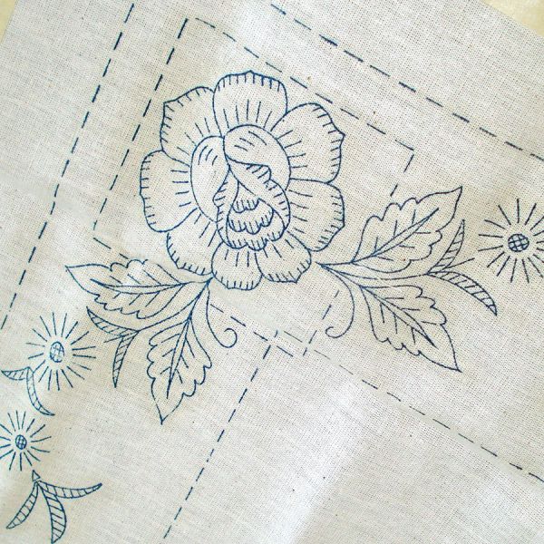 Crewel Embroidery Table Pillow Covers Kit Partially Worked #4