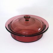 Corning Pyrex Visions Cranberry 1 Quart Covered Casserole Baker