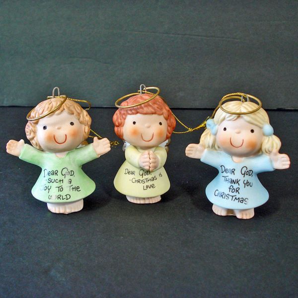 Enesco Dear God Angel Kids Christmas Ornaments Set of 5 #2