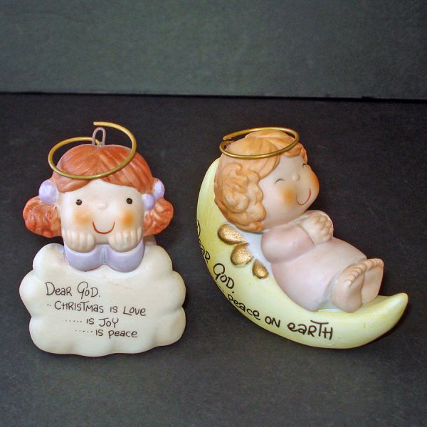 Enesco Dear God Angel Kids Christmas Ornaments Set of 5 #3