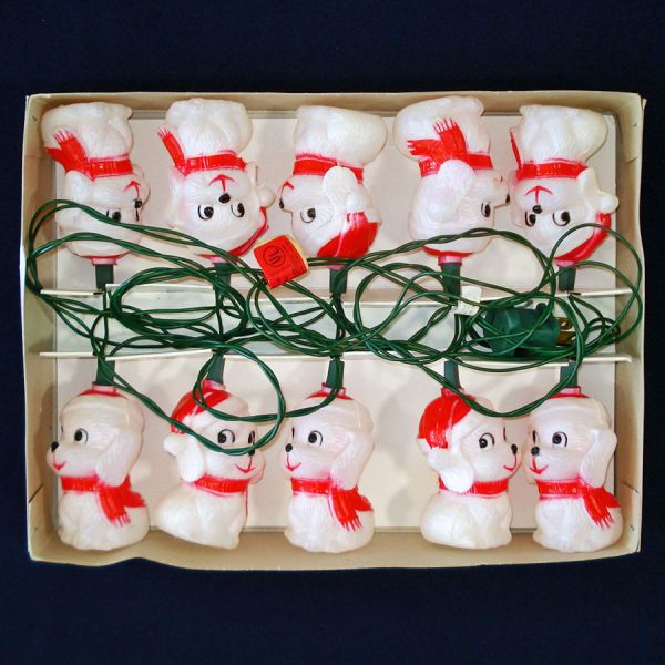 Box Santa Dogs Figural Christmas Lights String #2