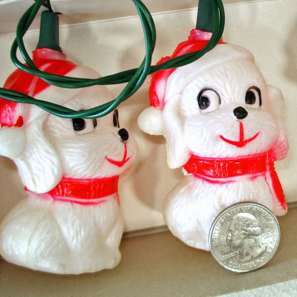 Box Santa Dogs Figural Christmas Lights String #3
