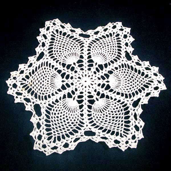 6 Vintage Hand Crocheted Doilies #4
