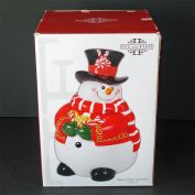Fitz & Floyd Snowman Christmas Cookie Jar Mint in Box