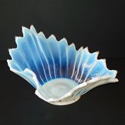 Fostoria Heirloom White Blue Opalescent Centerpiece Bowl