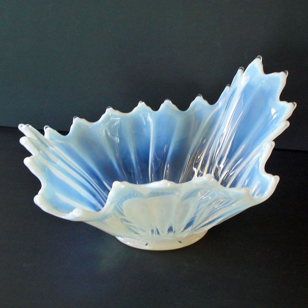 Fostoria Heirloom White Blue Opalescent Centerpiece Bowl #2