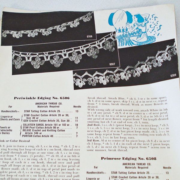 Flower Edgings 1949 Crochet Pattern Instruction Booklet #3