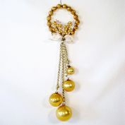 Gold Mercury Glass Beads Christmas Door Hanger Decoration