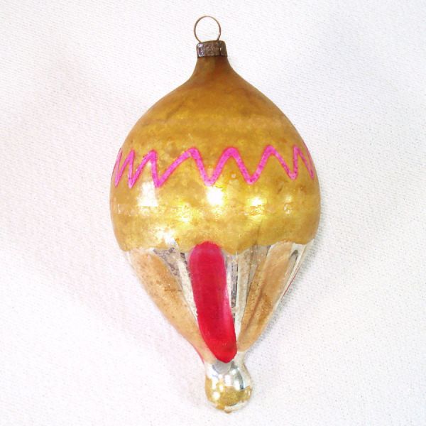 Antique German Blown Glass Parachute Christmas Ornaments #2