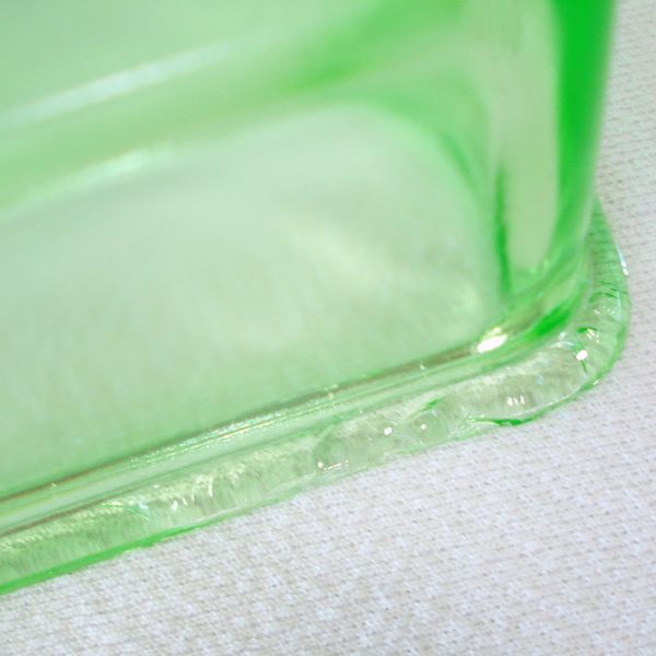 Hazel Atlas Uranium Green Glass Refrigerator Storage Dish #3