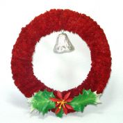 Red Brush Hinoki Christmas Wreath Bell Holly