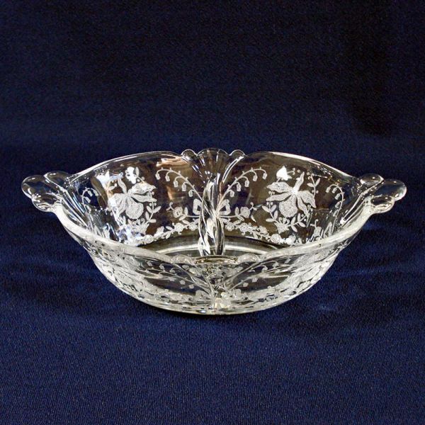 Heisey Orchid Divided Oval Dressing Bowl #2