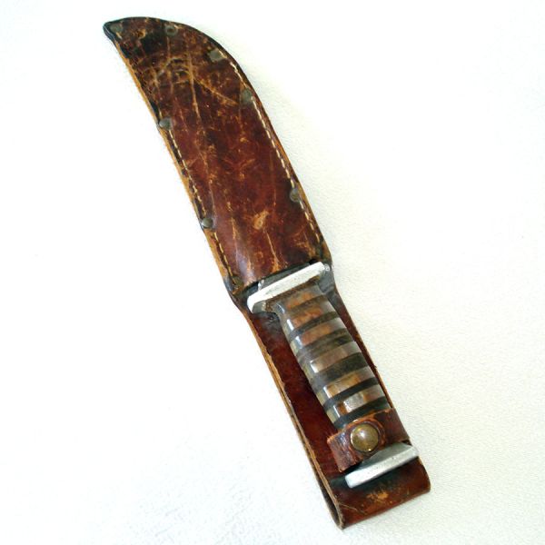Fixed Blade Trench Art Stacked Handle Theatre Knife #3