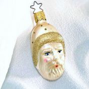 Ivory Father Christmas Head Glass Christmas Ornament