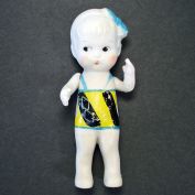 Bisque Girl in Swimsuit 1930s Japan Doll Strung Arms