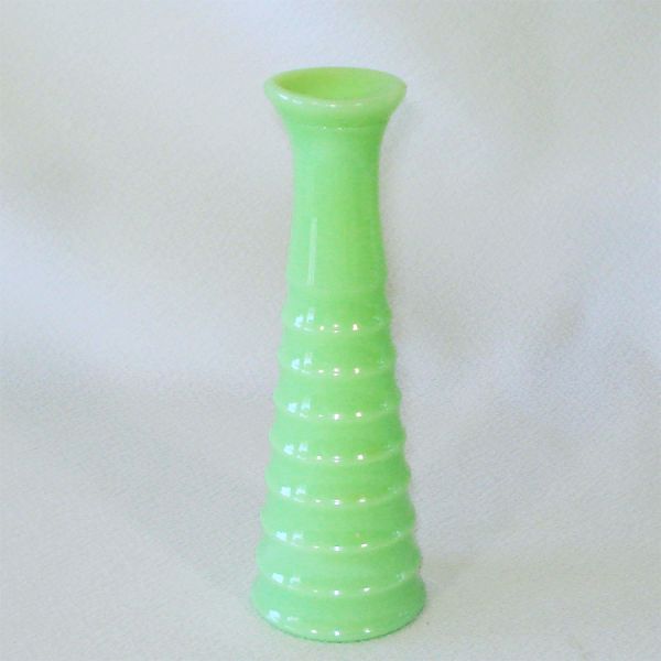 Jeannette Jadite Ringed Bud Vase