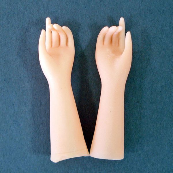 Pair Plastic Slender Arms Hands for Doll Making Crafts Teen Adult #2