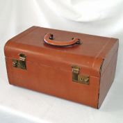 Cowhide Leather Overnight Case Cosmetic Travel Suitcase