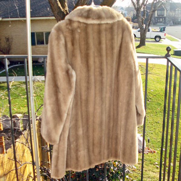 Mincara Faux Fur Honey Mink 3/4 Length Coat #4