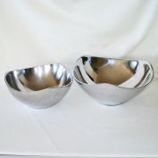 Nambe Pair Large Aluminum Tri Corner Bowls 1960s