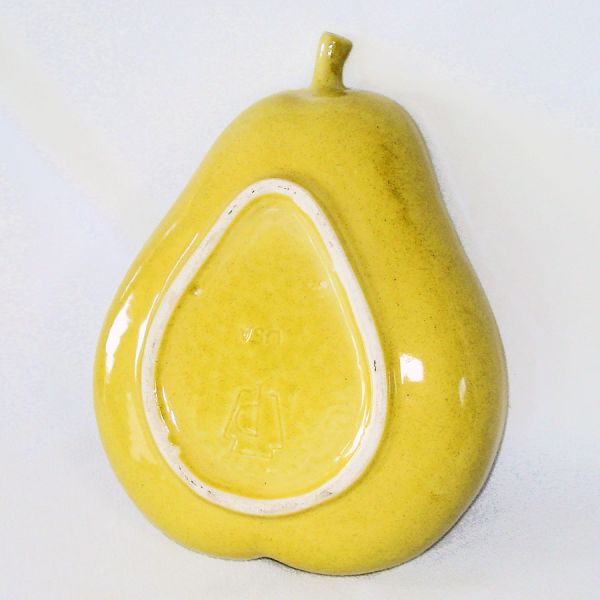 Pfaltzgraff 1940s Yellow Pear Divided Chip Dip Bowl #3