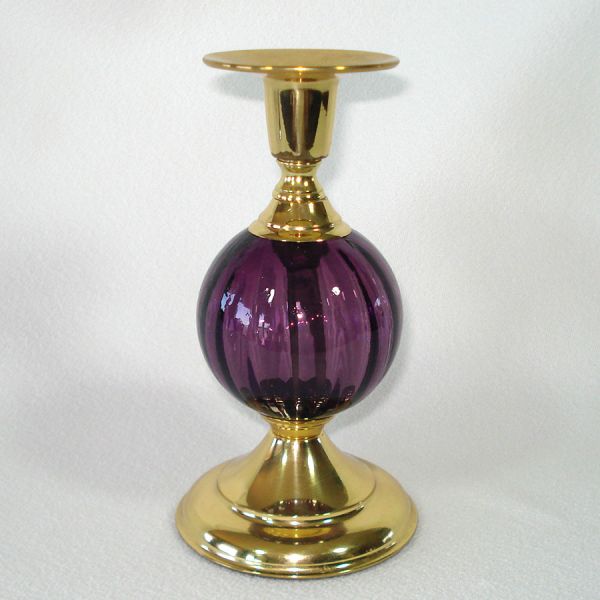 Purple Amethyst Glass Bud Vase and Candle Holder #3