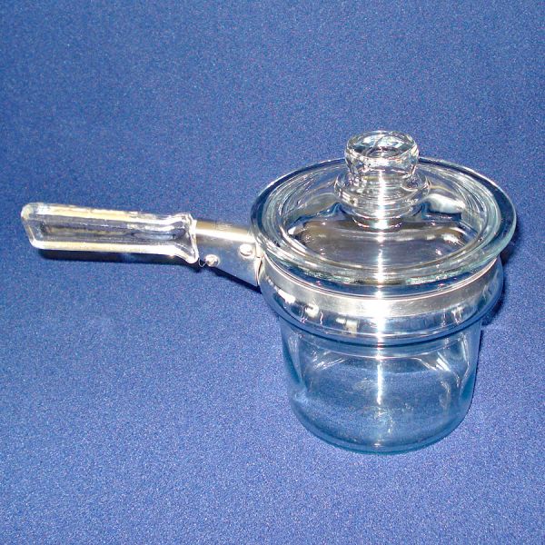 Pyrex Flameware 1 Qt Double Boiler Upper Pot Insert Plus Lid 6762 #2