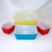Pyrex Primary Colors Refrigerator Dishes Set Complete
