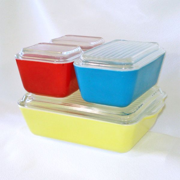 Pyrex Primary Colors Refrigerator Dishes Set Complete #2