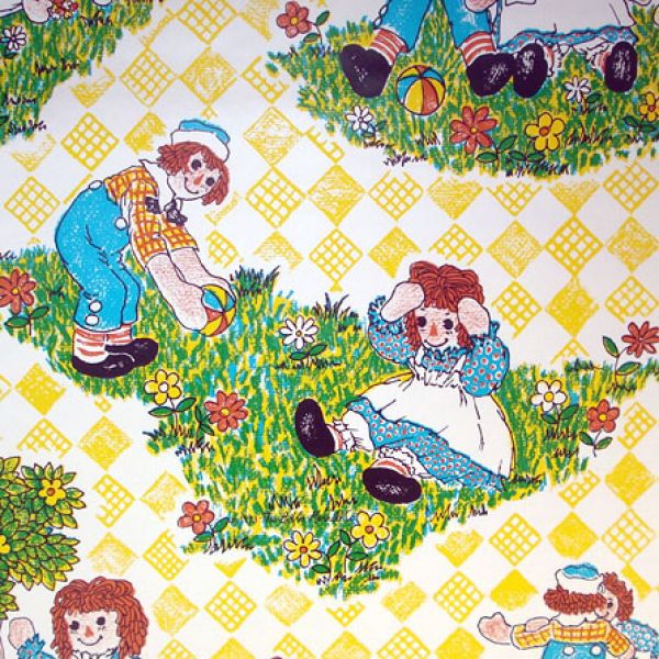 Raggedy Ann and Andy Vintage 9 Foot Roll Contact Paper Wallcovering #3